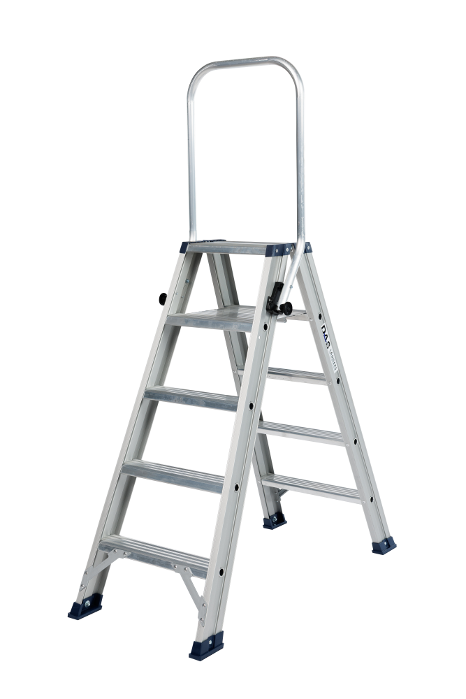 Hercules trapladder dubbel / 5 treden, ano, klapbeugel