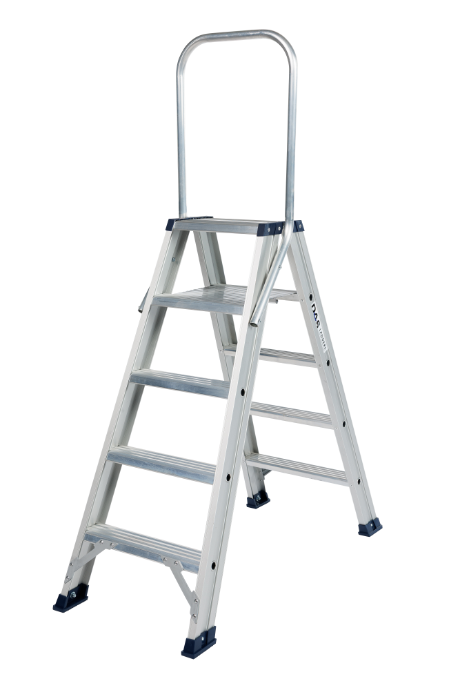 Hercules trapladder dubbel / 5 treden, ano, vaste beugel