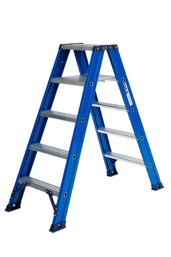 Hercules trapladder dubbel / 5 treden, blauw