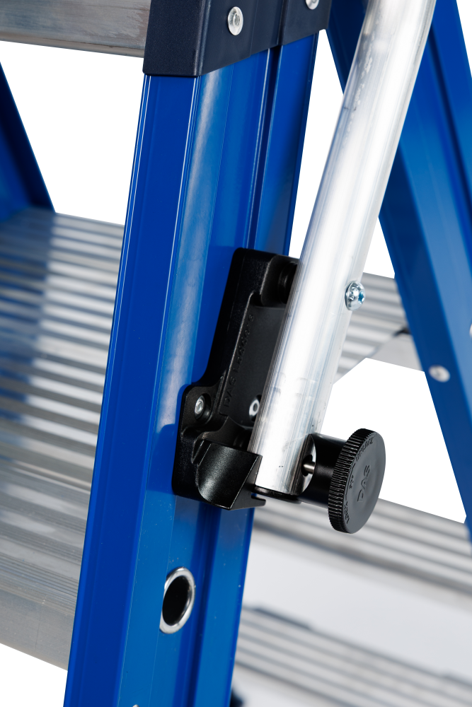 Hercules trapladder dubbel / 4 treden, blauw, klapbeugel