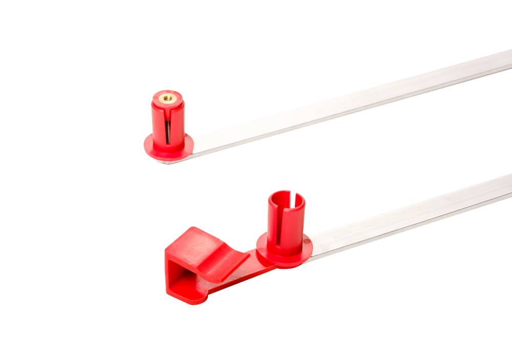 Atlas ladder 3 x 12, gebogen, blauw, reform, gevelrol, verbredingsvoet, dvsp