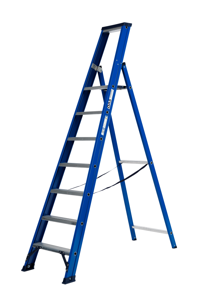 Hercules escabeau simple / 7 marches, bleu