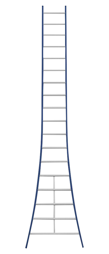 Atlas ladder / 1 x 18, gebogen, blauw