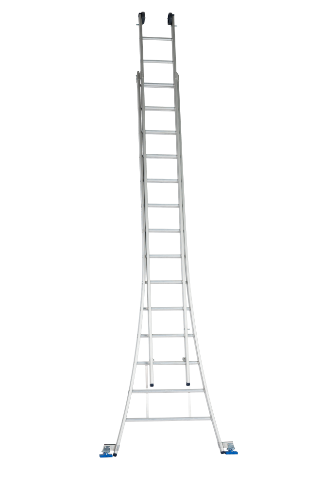 Atlas ladder / 2 x 14, gebogen, ano, reform, gevelrollen, verbredingsvoet