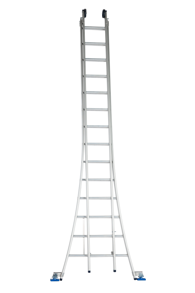 Atlas ladder / 2 x 14, gebogen, ano, reform, gevelrollen, verbredingsvoet