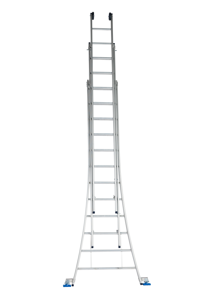 Atlas échelle 3 x 12 marches évasée ano, sécurité écartement