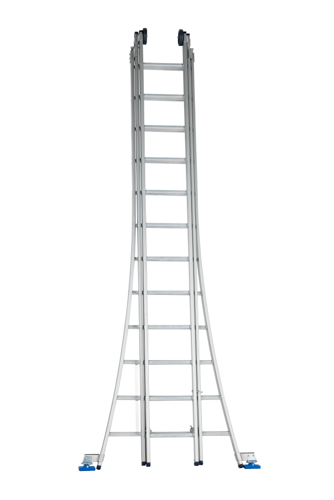 Atlas ladder 3 x 12, gebogen, ano, reform, gevelrol, verbredingsvoet, dvsp